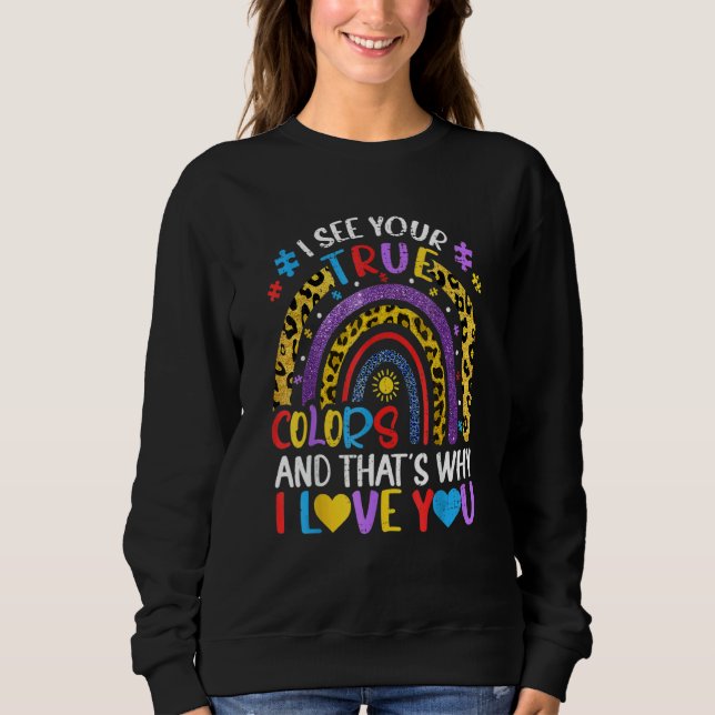 Awareness Rainbow Jag ser ditt sanna Färg Pu T Shirt (Framsida)
