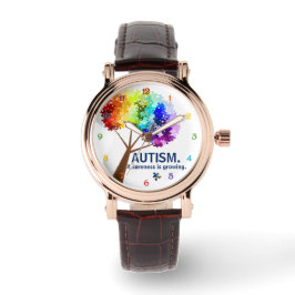 Awareness Rainbow Puzzle Träd Armbandsur