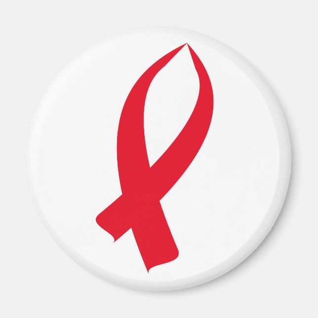 Awareness Ribbon (röd) Magnet (Framsidan)