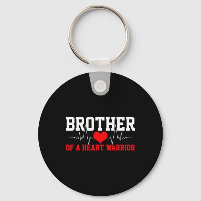 Awareness Shirt Heartslag Warrior Brother Gift Nyckelring (Framsida)