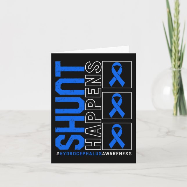 Awareness Shunt Happens Blue Ribbon Kort (Framsida)