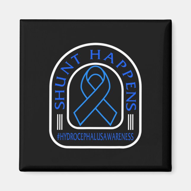 Awareness Shunt Happens Blue Ribbon Magnet (Framsidan)
