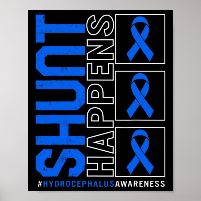 Awareness Shunt Happens Blue Ribbon Poster (Framsidan)