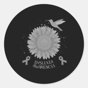 Awareness Solros Hummingbird Gift Runt Klistermärke