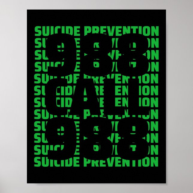 Awareness Suicide Prevention 988 Poster (Framsidan)