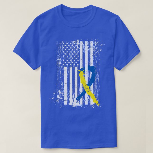 Awareness US Flagga Down Syndrome T Shirt (Design framsida)