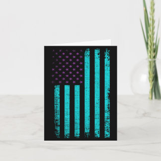 Awareness Usa Flag Teal Purple Aamerican Flag Kort