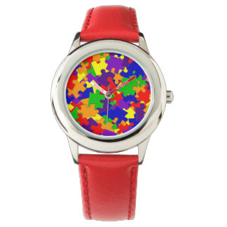 Awareness watch för autism med Rainbow Puzzle Dela Armbandsur