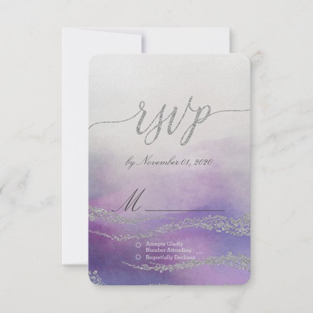 Awash Elegant Watercolor i Orchid Bröllop OSA (Framsida)