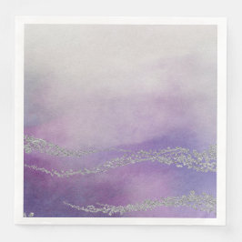 Awash Elegant Watercolor i Orchid Lila Bröllop Pappersservett