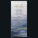 Awash Elegant Watercolor i Surfa Bröllop Menu Meny<br><div class="desc">Tvätta Eleganten Vattenfärg i Surfa med faux guldfärgat eldskript och beskriv Bröllop Menu-kort med trendiget Hand-bokstavsteckensnitt! ~ Kolla min butik för att se hela samlingen i bröllop med den här designen!</div>