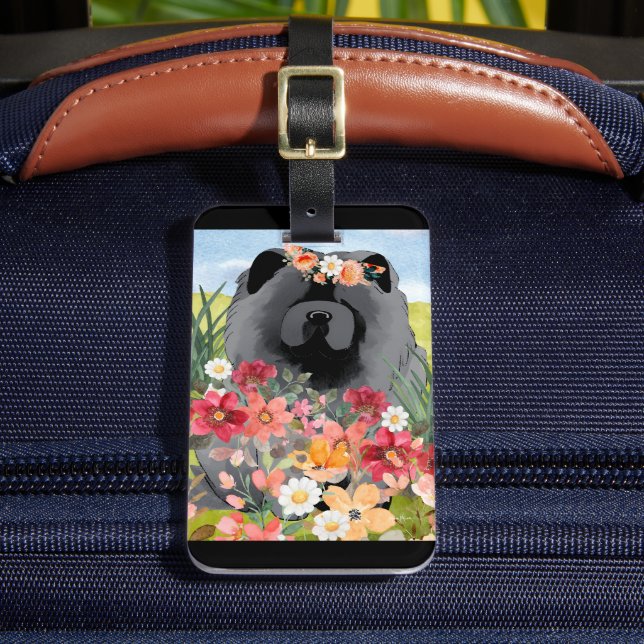 AWASH IN LIGHT Black - Blue  Chow Dog   Bagagebricka (Framsida Insitu 2)