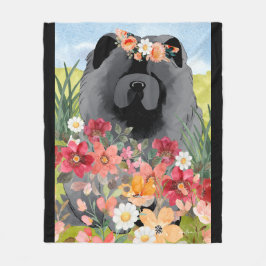 AWASH IN LIGHT Black - Blue  Chow Dog   Fleecefilt