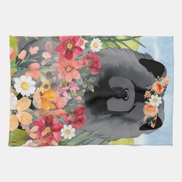 AWASH IN LIGHT Black - Blue Chow Hund Kökshandduk