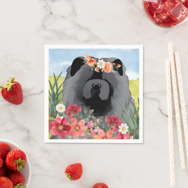 AWASH IN LIGHT Black - Blue Chow Hund tröja Pappersservett (Insitu)