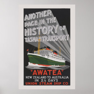 Awatea Nya Zeeland Vintage affisch 1930
