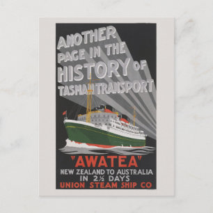 Awatea Nya Zeeland Vintage affisch 1930 Vykort