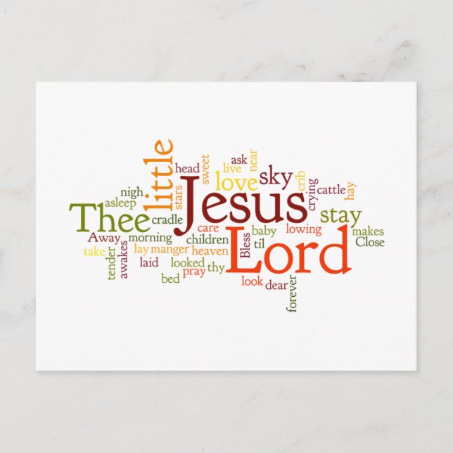 Away in a Manger Carol Helg Vykort (Framsida)