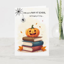 Away på School Funny Halloween Cute Spider Droppin Kort
