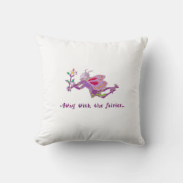 "Away With the Fairies" Throw Pillow Kudde