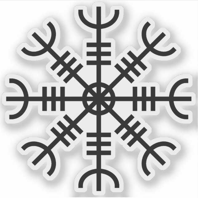 Awe-Aegishjalmur (svart) Klistermärken (Framsida)