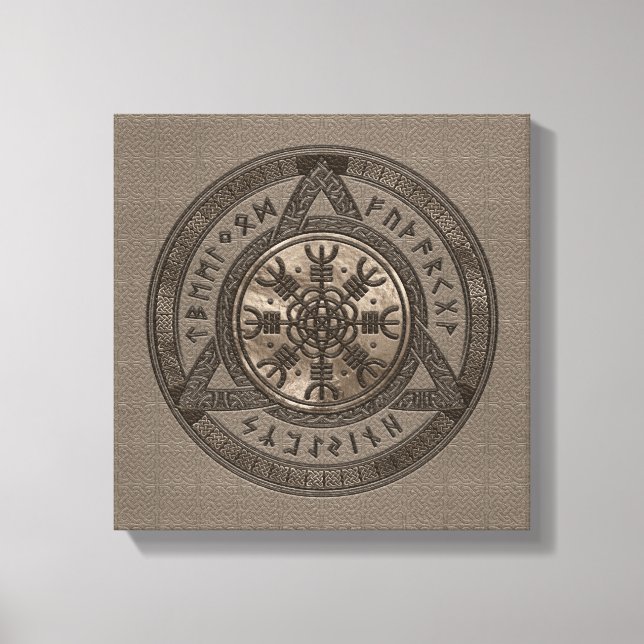 Awe Brown Leather och guld Canvastryck (Framsida)