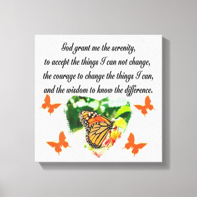 AWE INSPIRING BUTTERFLY SERENITY PRAYER PHOTO CANVASTRYCK (Framsida)