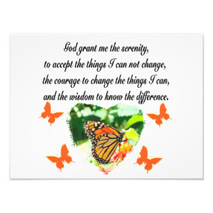 AWE INSPIRING BUTTERFLY SERENITY PRAYER PHOTO FOTOTRYCK