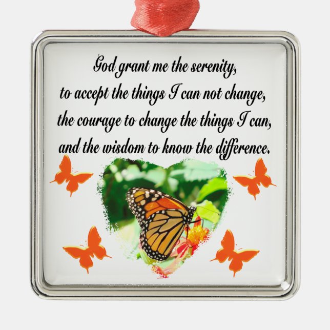 AWE INSPIRING BUTTERFLY SERENITY PRAYER PHOTO JULGRANSPRYDNAD METALL (Framsidan)