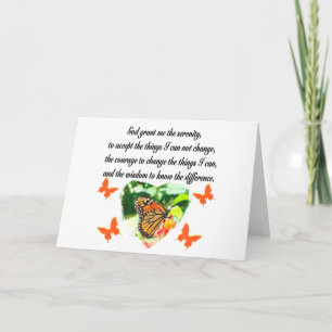 AWE INSPIRING BUTTERFLY SERENITY PRAYER PHOTO KORT