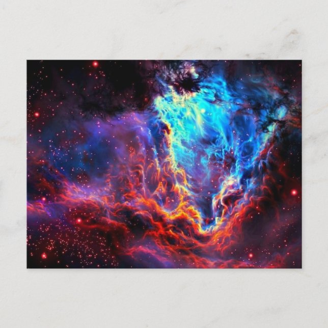 Awe-Inspiring Färg Composite Star Nebula Vykort (Framsida)