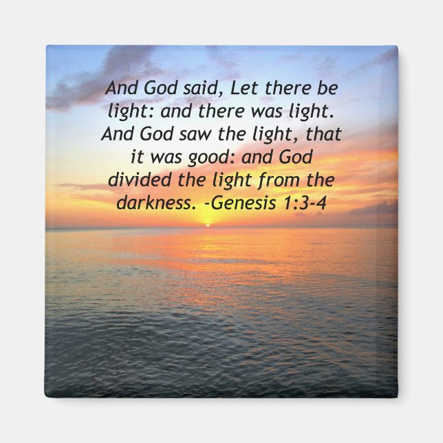 AWE-INSPIRING GENESIS 1:3 SUNRISE PHOTO DESIGN MAGNET (Framsidan)