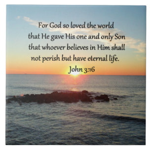 AWE-INSPIRING JOHN 3:16 SUNRISE KAKELPLATTA