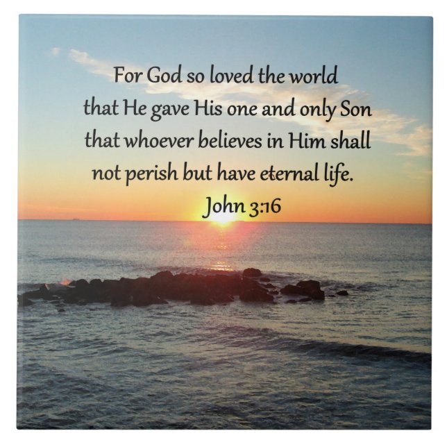 AWE-INSPIRING JOHN 3:16 SUNRISE KAKELPLATTA (Framsidan)