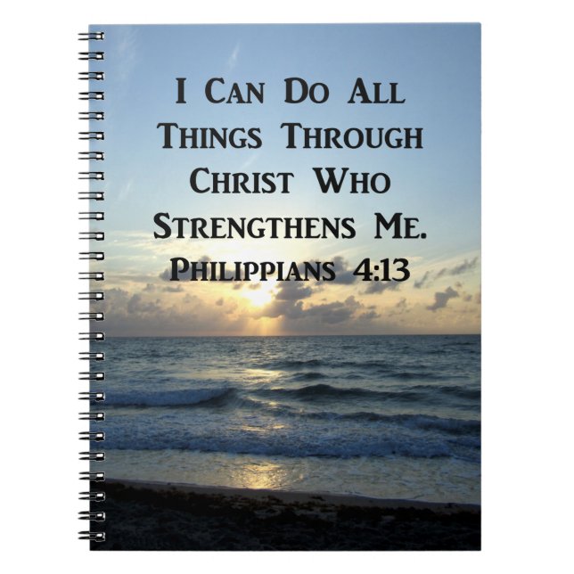 AWE-INSPIRING PHILIPPIANS 4:13 SCRIPTURE VERSE ANTECKNINGSBOK MED SPIRAL (Framsidan)