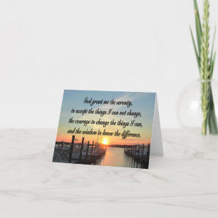AWE-INSPIRING SERENITY PRAYER SUNSET PHOTO DESIGN KORT