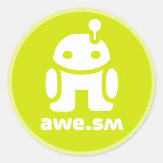 awe.sm-o Sticker (Grönt) Runt Klistermärke