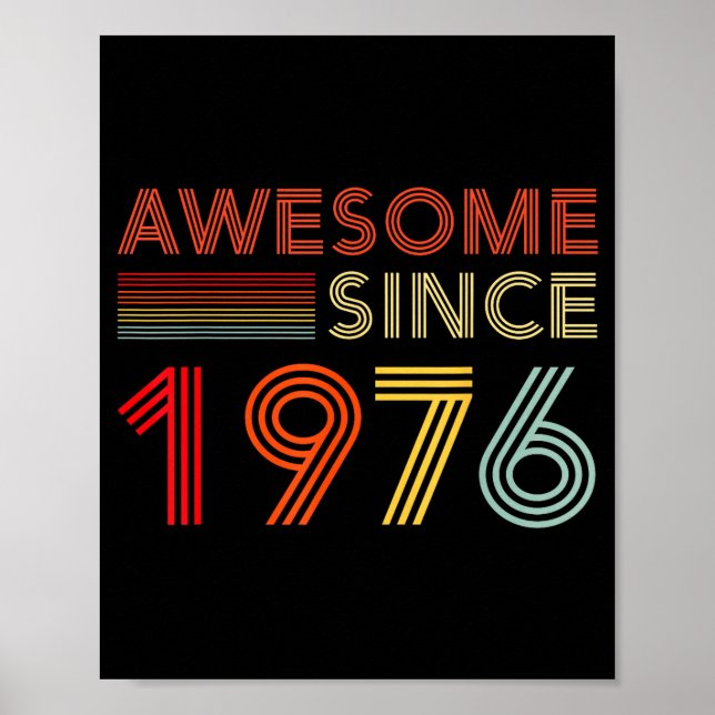Awesome 50 Birthday Decorations Men 50yr 1976 50th Poster (Framsidan)