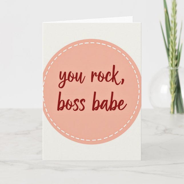 Awesome Boss Babe You Rock Card Kort (Framsida)