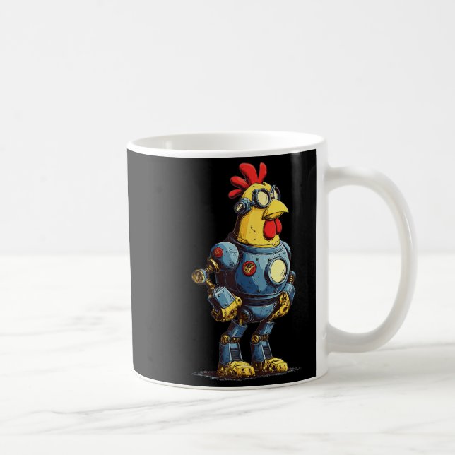 Awesome Chicken Robot For Future Animals Lovers  Kaffemugg (Höger)