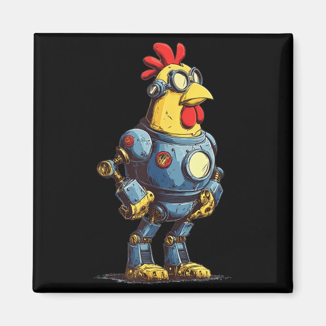 Awesome Chicken Robot For Future Animals Lovers  Magnet (Framsidan)