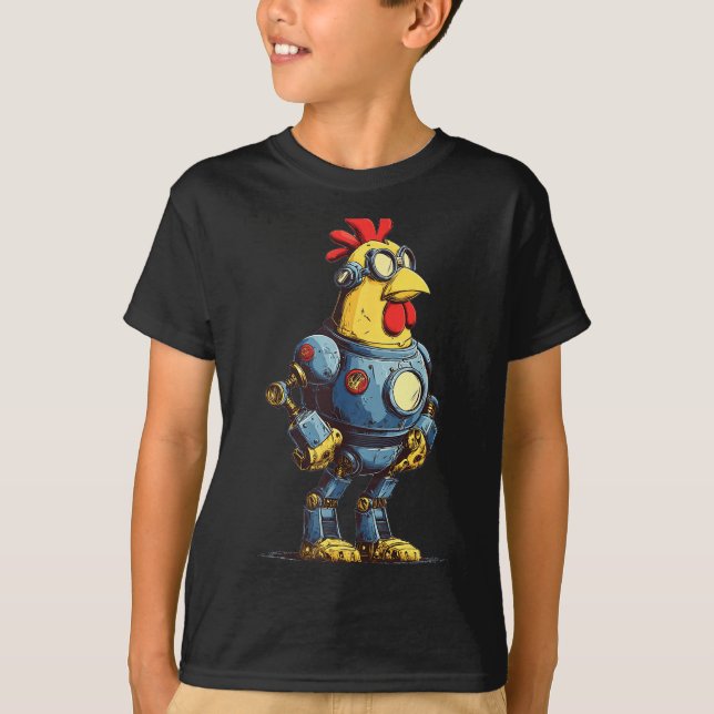 Awesome Chicken Robot For Future Animals Lovers  T Shirt (Framsida)
