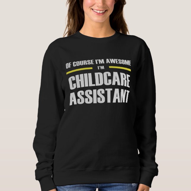 Awesome Childcare Assistant T Shirt (Framsida)