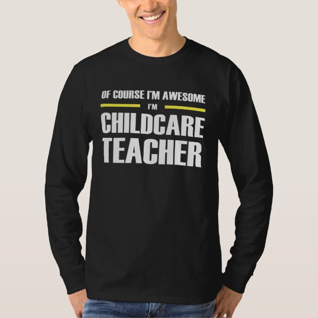 Awesome Childcare Teacher T Shirt (Framsida)