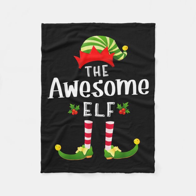 Awesome Christmas Elf Matching Pajama X-mas Party  Fleecefilt (Framsidan)