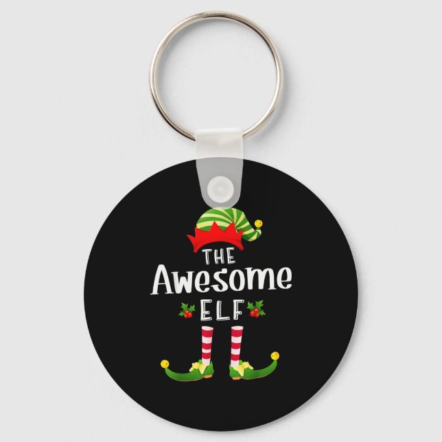Awesome Christmas Elf Matching Pajama X-mas Party  Nyckelring (Framsida)