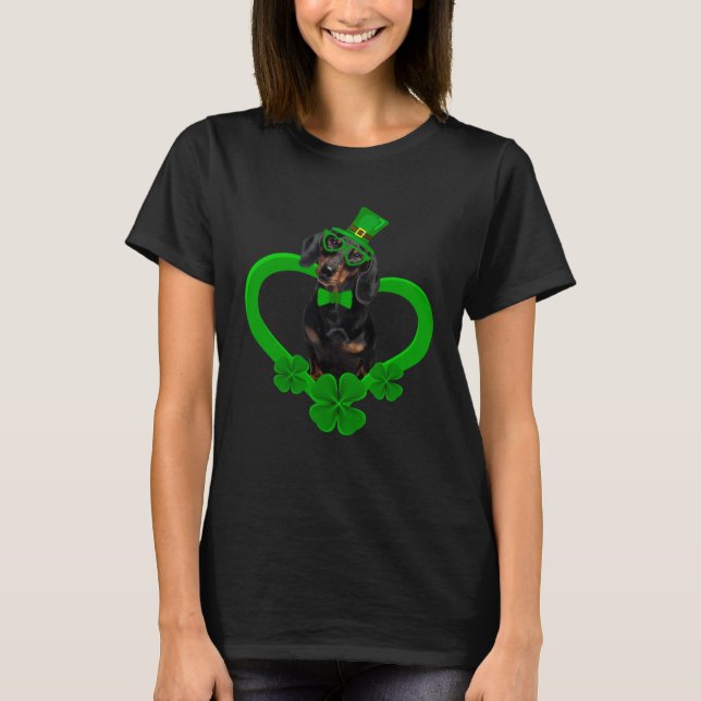 Awesome Dachshund Saint Patrick s Day Dog Dad Mom T Shirt (Framsida)