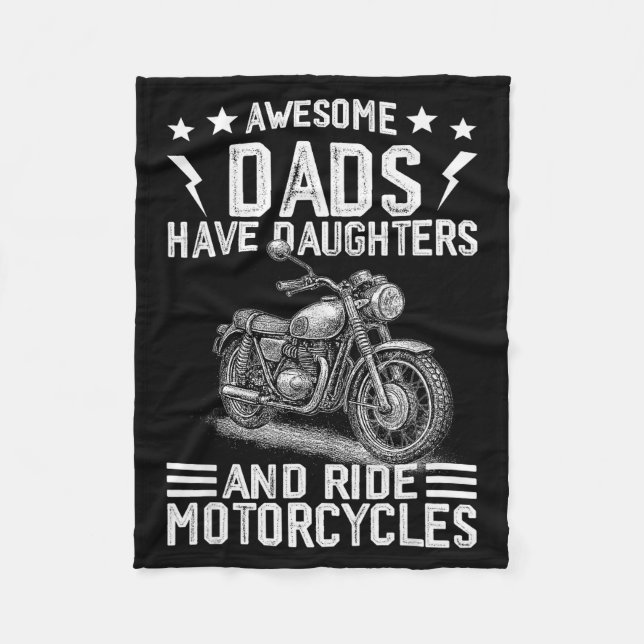 Awesome Dads Have Daughters And Ride Motorcycles F Fleecefilt (Framsidan)