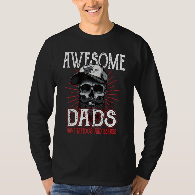 Awesome Dad's Have Tattoos Father Son Daughter Dad T Shirt (Framsida)