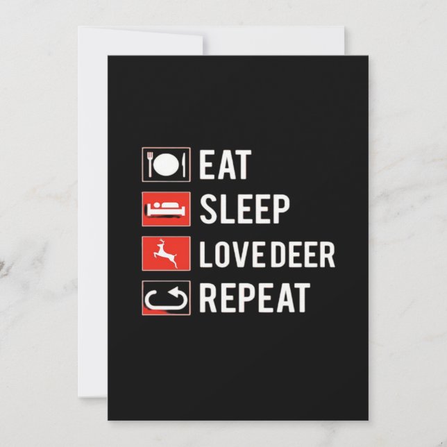 Awesome Deer Lover Creative ModerFlat Holiday Card Julkort (Framsida)